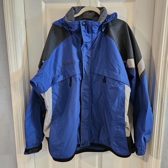 Columbia Sportswear Core Interchange Vented Ski Jacket Removable Hood Blue XL - Picture 1 of 15